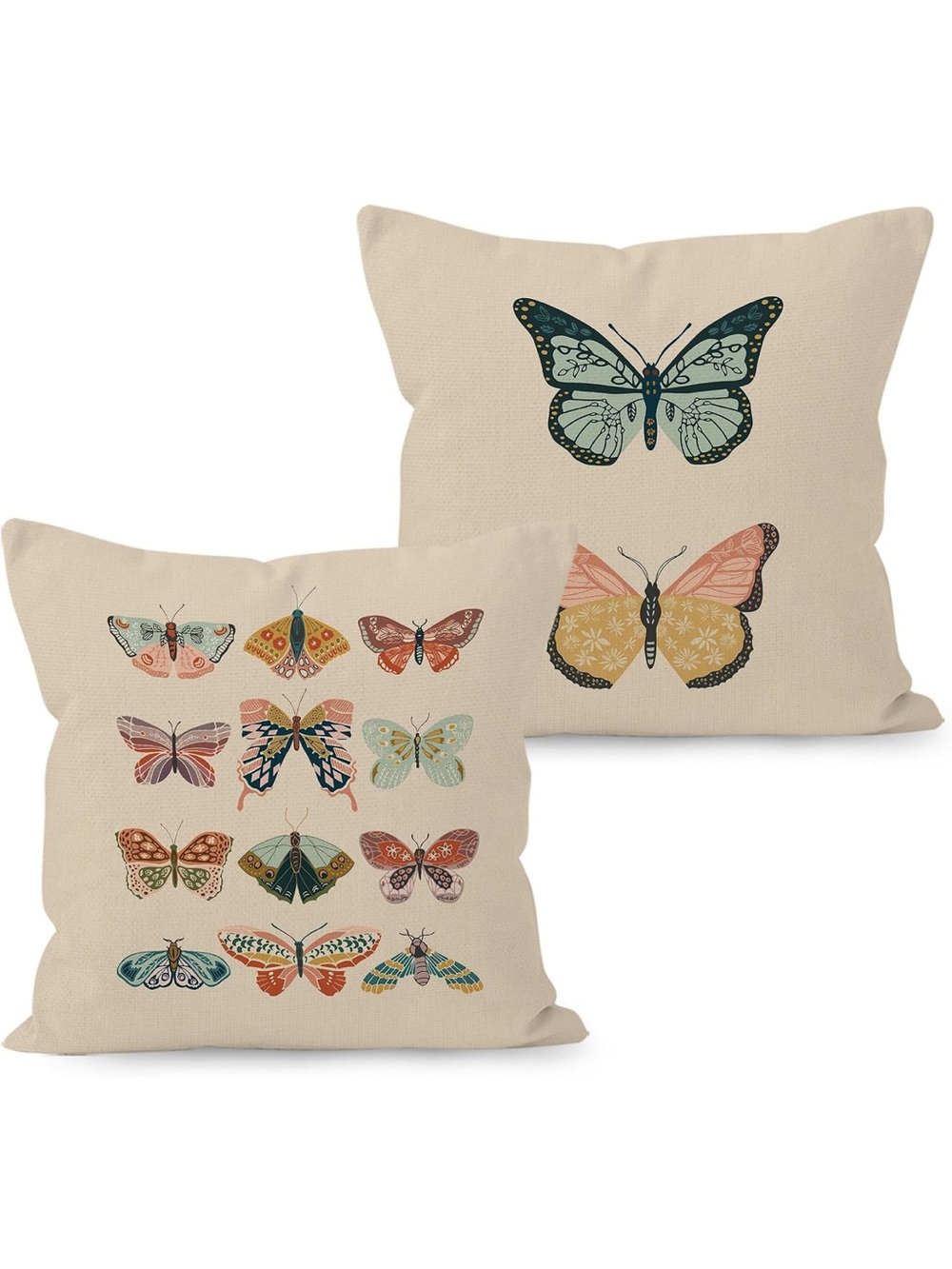 Butterfly Decorative Pillow Covers ONLY- Multicolor SET OF 2 18x18